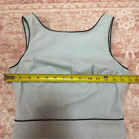 Y2K Baby Blue High Neck Fitted Dress - Picture 9 of 11